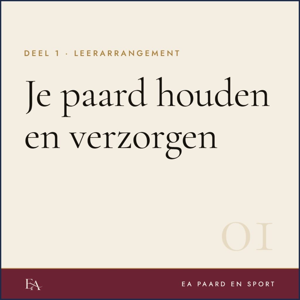 Je paard houden en verzorgen — EA Paard en Sport