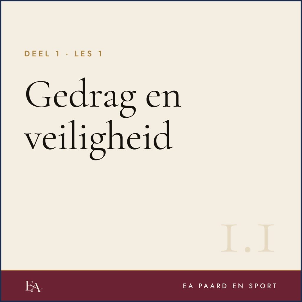 Gedrag en veiligheid — EA Paard en Sport