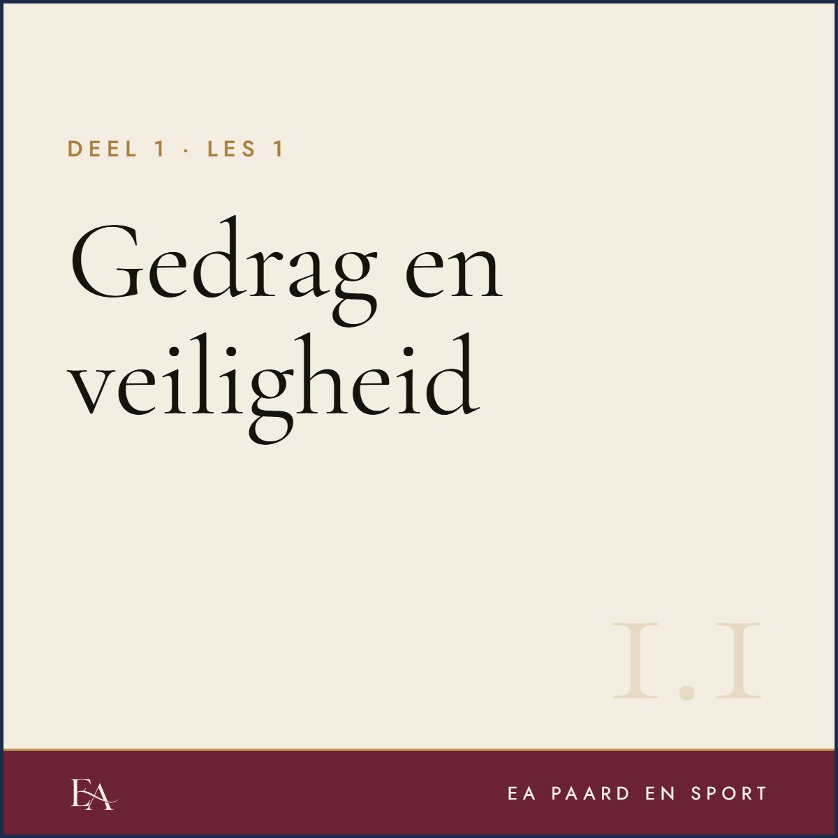 Gedrag en veiligheid — EA Paard en Sport