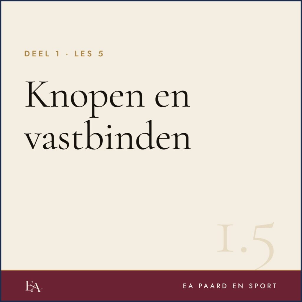 Knopen en vastbinden — EA Paard en Sport