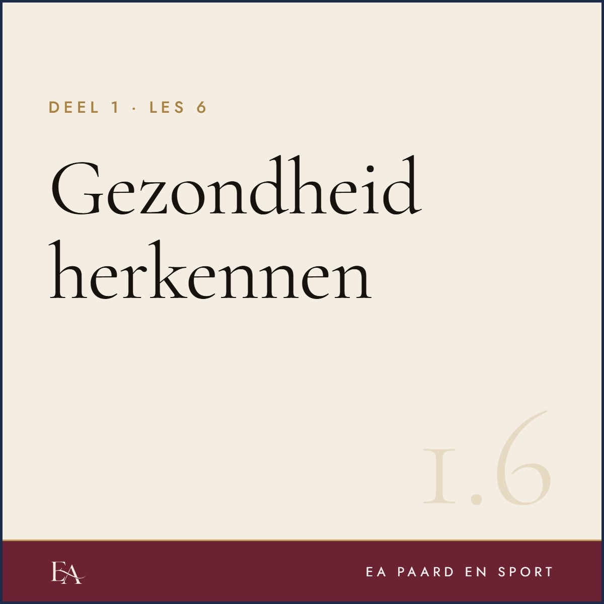 Gezondheid herkennen — EA Paard en Sport